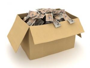 Self Storage box full of money